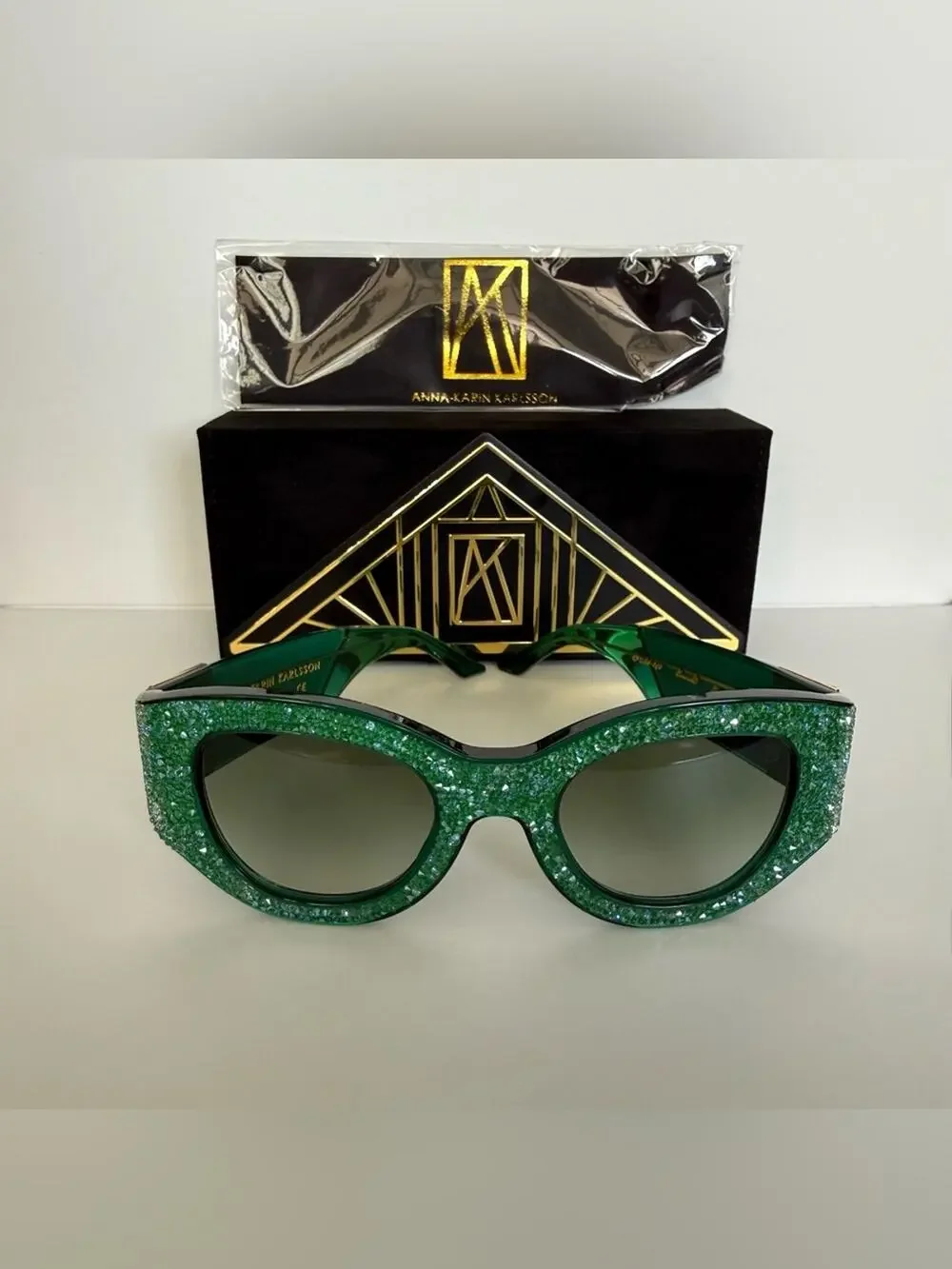 NEW!!! Anna-Karin Karlsson women emerald sunglasses limited edition Retail 1750